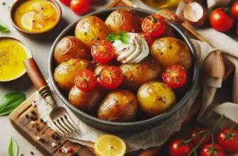 Печеный картофель с помидорами - Рецепты блюд Блюда из картофеля